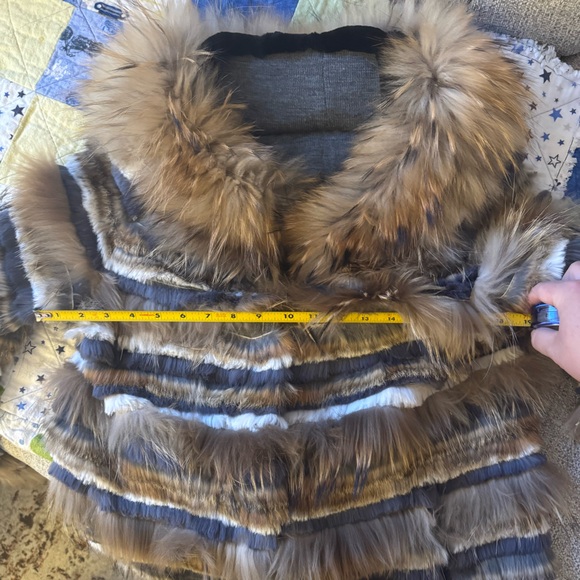 Fur Striped Jacket - Raccoon and Rabbit - Picture 7 of 7